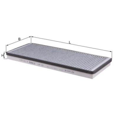 Billede af MAHLE ORIGINAL LAK 83 Kabinefilter Aktivkulfilter 374,0 166 28,0 MERCEDES BENZ: Sprinter 3 T Van, Ladvogn/Chassis, 4 Bus