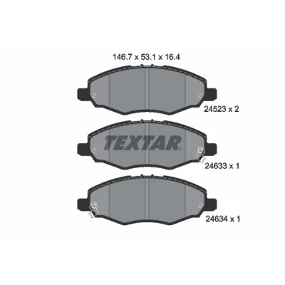 Billede af TEXTAR 2452301 Bremseklodser med akustisk advarsel for slid TOYOTA: HILUX 3 Pick up, Pritsche/Fahrgestell (KUN1, TGN3, TGN2, TGN1,