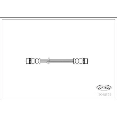 Billede af CORTECO 19018158 Bremseslange foran og bagved 185 RENAULT: ESPACE 3, GRAND SCENIC 2, CLIO PEUGEOT: 405 I Sedan