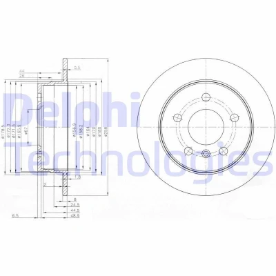 Billede af DELPHI BG3910C Bremseskiver 258 8 5 fuldstændigt coatet ubehandlet uden hjullejer, ABS sensorring MERCEDES BENZ: B klasse, A klasse