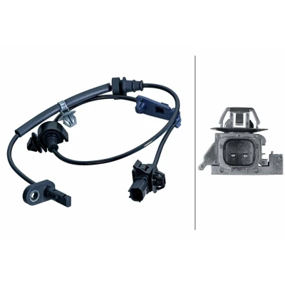 Billede af HELLA 6PU 358 251 121 ABS Sensor foraksel med holdeklips på kablet Hall princip 2 polet 692mm HONDA: CR V III (RE) 2.2 i CTDi 4WD, 2.4