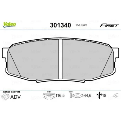 Billede af VALEO 301340 Bremseklodser bagaksel Ekskl. slidadvarselskontakt uden anti knirke plade TOYOTA: Land Cruiser 200
