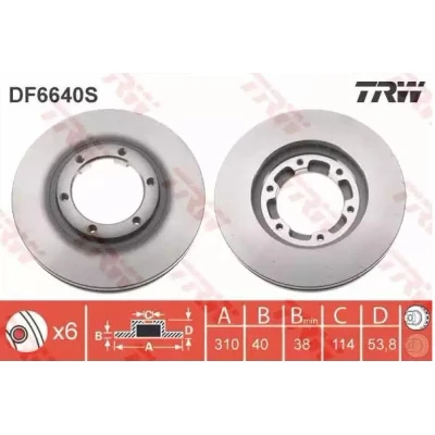 Billede af TRW DF6640S Bremseskiver 310 40 6 140 ventileret lakeret højkarboniseret