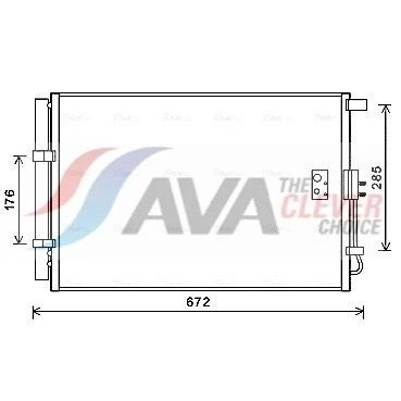 Billede af AVA COOLING SYSTEMS KA5229D Kondensator med tørrer 12,9mm 8,5mm Aluminium 389mm R134a KIA: Soul I (AM) 1.6 CVVT, GDI, LPG 2009 2014