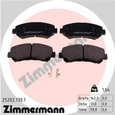 Billede af ZIMMERMANN 25202.170.1 Bremseklodser med akustisk advarsel for slid Billede svarer til leveringsomfang NISSAN: Qashqai / Qashqai+2 I, Juke, X Trail