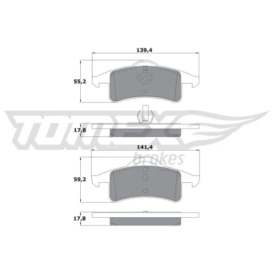 Billede af TOMEX brakes TX 14 90 Bremseklodser bagaksel med akustisk advarsel for slid tilbehør JEEP: GRAND Cherokee 2, II