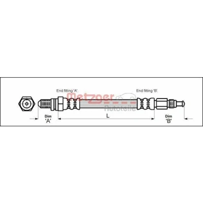 Billede af METZGER 4114804 Bremseslange 478 M10 x 1