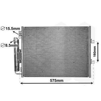 Billede af VAN WEZEL 43005454 Kondensator med tørrer Aluminium 513 RENAULT: TWINGO 2