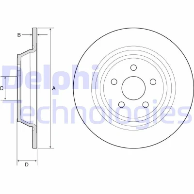 Billede af DELPHI BG4782C Bremseskiver 316 11 5 fuldstændigt coatet ubehandlet uden hjullejer, ABS sensorring FORD: S Max Mk2, KUGA 2, Galaxy Mk3 MPV