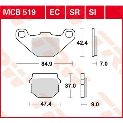 Billede af TRW Organic Allround MCB519 Bremseklodser