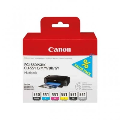 Billede af Canon PGI 550/CLI 551 PGBK/C/M/Y/BK/GY Multi Pack