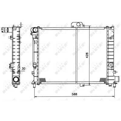 Billede af NRF 504140 Radiator Aluminium 500 400 32 Loddet køleripper SAAB: 9000 Hatchback