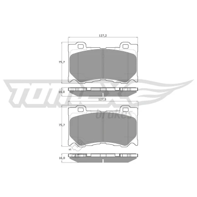 Billede af TOMEX brakes TX 19 38 Bremseklodser foraksel med akustisk advarsel for slid tilbehør INFINITI: FX SUV, QX70 NISSAN: 370Z Coupe