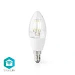 Billede af Nedis SmartLife LED glødepære Wi Fi Antal produkter i pakken: 1 stk. E14 400 lm 5 W Varm Hvid 2700 K Glas Android &amp; iOS Stearinlys