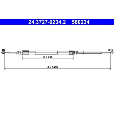 Billede af ATE 24.3727 0234.2 Håndbremsekabel 1435 BMW: 1 Hatchback