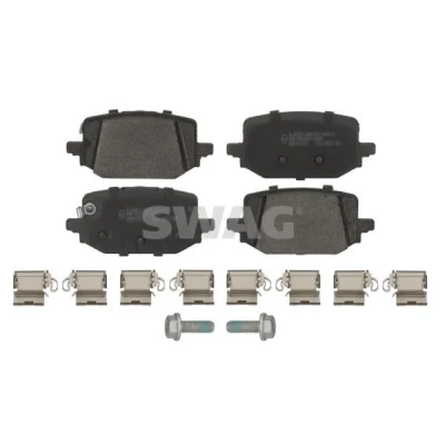 Billede af SWAG 33 10 9318 Bremseklodser bagaksel med akustisk advarsel for slid befæstelsesmateriale NISSAN: Qashqai III