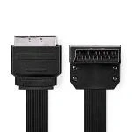 Billede af SCART kabel Han Nikkelplateret 480p 2.00 m Fladt PVC Sort Plastikpose