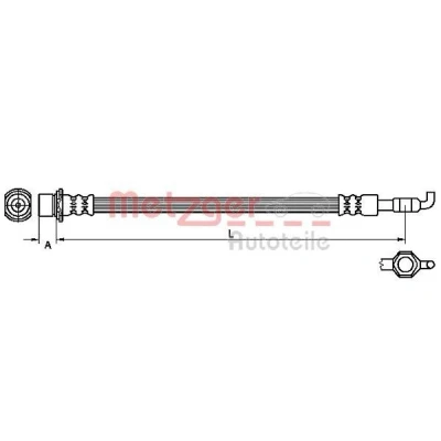 Billede af METZGER 4110971 Bremseslange 253