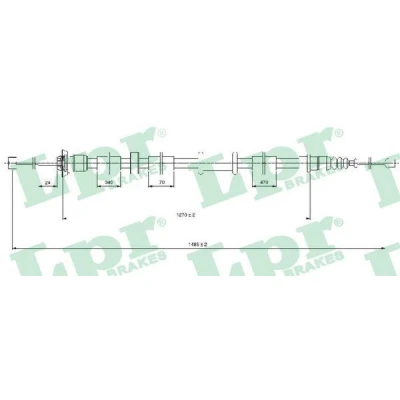 Billede af LPR C0520B Håndbremsekabel 1485/1270 Skivebremse FIAT: Panda II Hatchback
