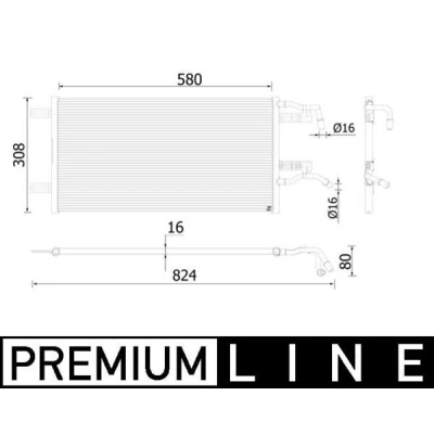 Billede af MAHLE ORIGINAL CR 935 000P Radiator 580 308 16 Loddet køleripper