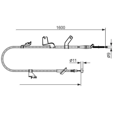 Billede af BOSCH 1 987 482 427 Håndbremsekabel 1600 SUZUKI: Splash