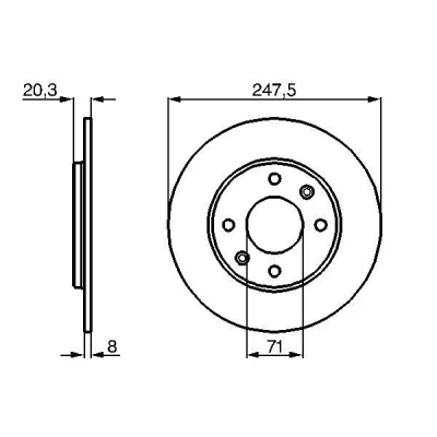 Billede af BOSCH 0 986 478 371 Bremseskiver 247 8 4 108 fuldstændigt olieret PEUGEOT: 205 II Hatchback, Cabriolet