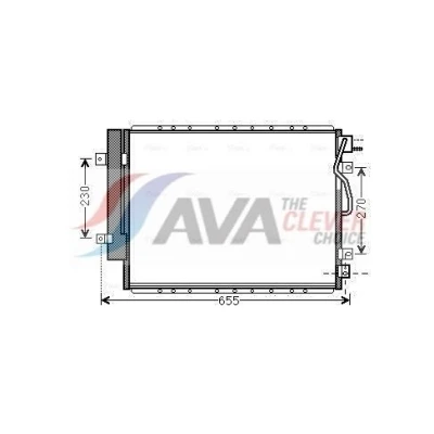 Billede af AVA COOLING SYSTEMS KA5123D Kondensator med tørrer 13mm 8,6mm Aluminium 578mm R12 KIA: Sorento I (JC) 3.3 V6 4WD, 2.5 CRDi 2002 2011