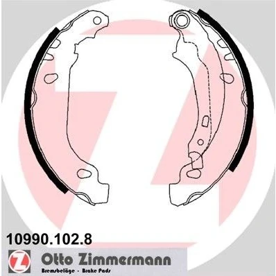 Billede af ZIMMERMANN 10990.102.8 Bremsebakker 180 32 med arm, Billede svarer til leveringsomfang PEUGEOT: 206 Hatchback, SW