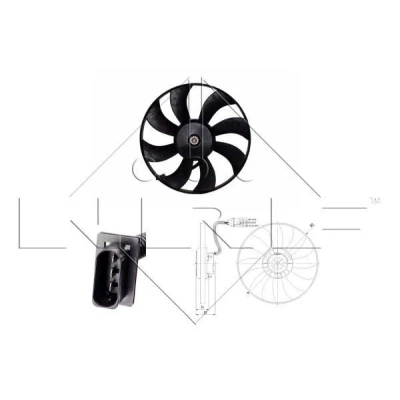Billede af NRF 47410 Køleventilator 390 12 250 uden kølerventilatorramme (karm) SKODA: Fabia 2, VOLKSWAGEN: Polo IV Hatchback, Fox Hatchback
