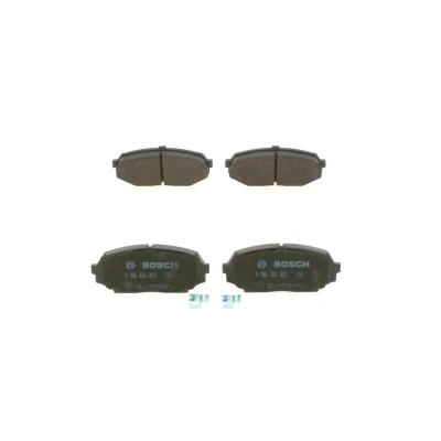 Billede af BOSCH 0 986 424 303 Bremseklodser Low Metallic med akustisk advarsel for slid anti knirke plade, monteringsvejledning MAZDA: MX 5 I