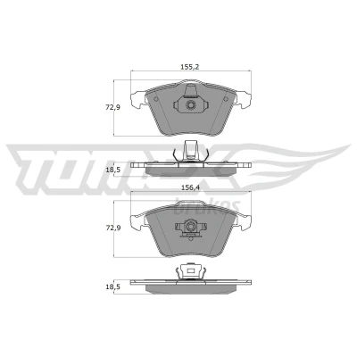 Billede af TOMEX brakes TX 15 26 Bremseklodser foraksel VOLVO: V40 Hatchback, V50, S40 II, OPEL: Vectra C Caravan, CC, Sedan