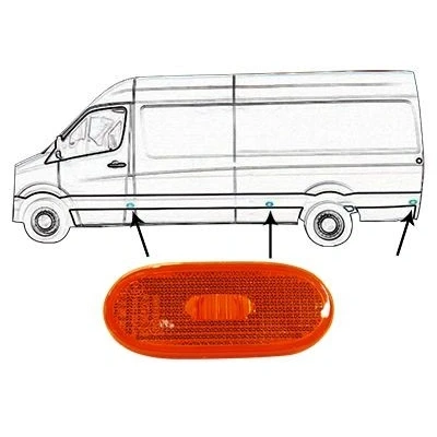 Billede af VAN WEZEL 5862915 Blinklys gul på begge sider oval MERCEDES BENZ: Sprinter 3.5 T Van, Bus, VOLKSWAGEN: Crafter 30 35 Bus