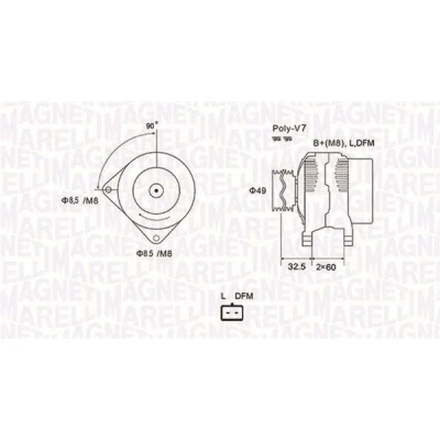 Billede af MAGNETI MARELLI 063731814010 Generator 12V 125A RENAULT: MEGANE 3 Grandtour, GRAND SCENIC 3, 2