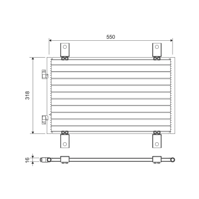 Billede af VALEO 818018 Kondensator uden tørrer 15 Aluminium 340 R 134a FIAT: Ducato II Ladvogn/Chassis