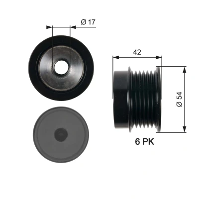 Billede af GATES OAP7035 Friløbskobling 42 BOOST DN CVT Belt OPEL: Vectra C Caravan, Astra H Zafira B