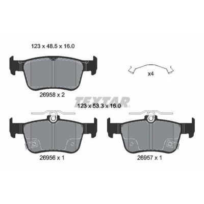 Billede af TEXTAR 2695801 Bremseklodser med akustisk advarsel for slid HONDA: Civic XI Hatchback (FL) 2.0 e:HEV 2022