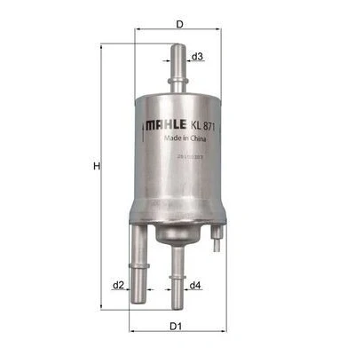 Billede af MAHLE ORIGINAL KL 871 Brændstoffilter Ledningsfilter 10 9,9 VOLKSWAGEN: Sharan II, SEAT: Alhambra II