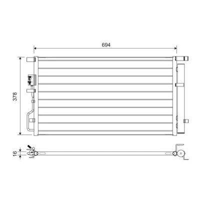 Billede af VALEO 822614 Kondensator med tørrer Aluminium 378