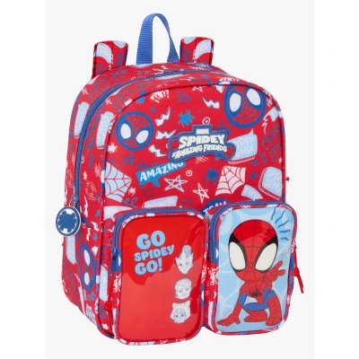 Billede af Spider Man Skoletaske Rescue Blå Rød 22 x 27 10 cm