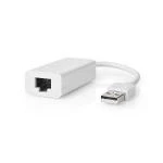 Billede af USB adapter 2.0 A han RJ45 Hun 100 Mbps 0.20 m Runde Guldplateret / Nikkelplateret ABS Hvid Blister