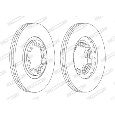 Billede af FERODO Bremseskive PREMIER 28mm 6 ventileret coatet DDF1626C DDF1626C,40206VE800,402061W600,402066W500,13502051 Bremseskiver, Skivebremser