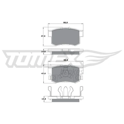Billede af TOMEX brakes TX 17 53 Bremseklodser bagaksel med akustisk advarsel for slid HONDA: CR V 4, 2, 3