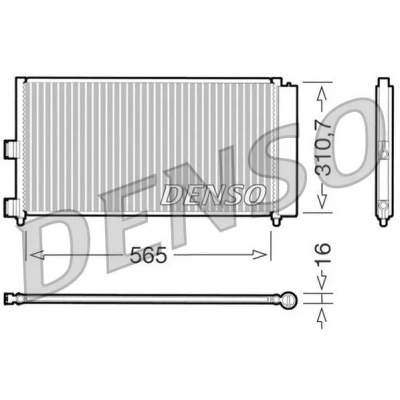 Billede af DENSO DCN09070 Kondensator med tørrer 565x310.7x16 R 134a 565 FIAT: Grande Punto Hatchback