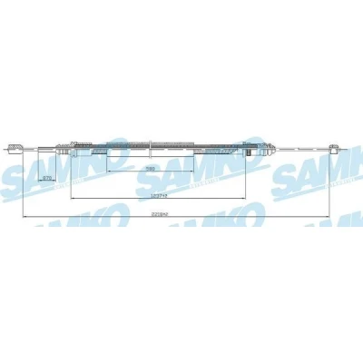 Billede af LPR C0704B Håndbremsekabel 2220/1235 Skivebremse RENAULT: LAGUNA 2