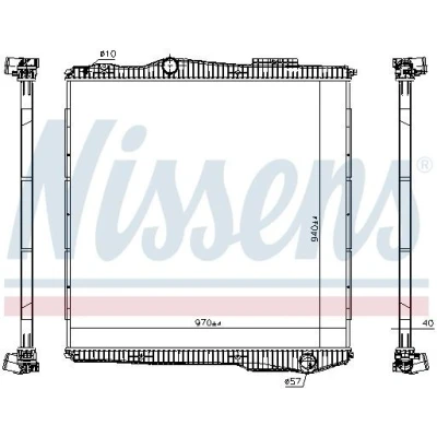 Billede af NISSENS 672910 Radiator Aluminium 940 970 40 uden ramme Loddet køleripper