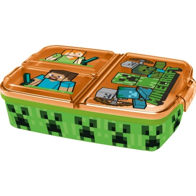 Billede af Minecraft madkasse Alex og Steve med 3 rum til børn