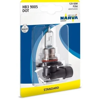 Billede af NARVA 480054000 Pære, fjernlys HB3 12V 60w Halogen TOYOTA: Avensis III Stationcar, Corolla Verso, PEUGEOT: 308 II Hatchback, SW 2, 5008 I