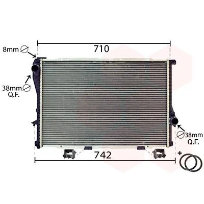 Billede af VAN WEZEL 06002233 Radiator Aluminium 650 437 32 *** IR PLUS med tilbehør, holder, pakninger Loddet køleripper BMW: 5 Sedan, Touring, 7
