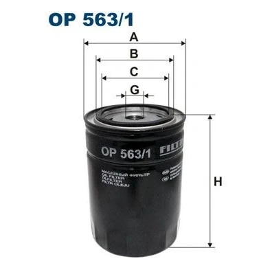 Billede af FILTRON OP 563/1 Oliefilter 3/4 16 UNF med en returløbs stop ventil Påskruet filter