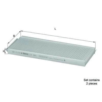 Billede af MAHLE ORIGINAL LA 391/S Kabinefilter Partikelfilter 270,0 99 20,0